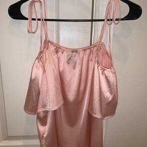 Light Pink Off The Shoulder Shirt